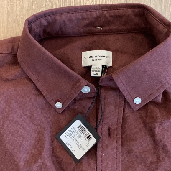NWT Long Sleeve Solid Oxford Shirt | Club Monaco - Picture 2 of 4